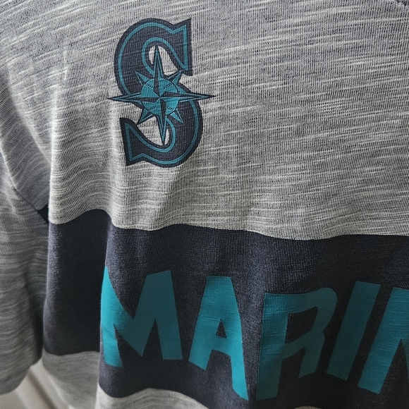 Nike Dri Fit Seattle Mariners Shirt Short Sleeve Heathered Gray Men's XL EUC - Picture 4 of 6